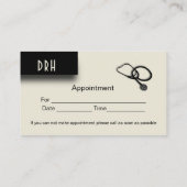 Ernennung des Arztes auf der Rückseite Visitenkarte (Rückseite)