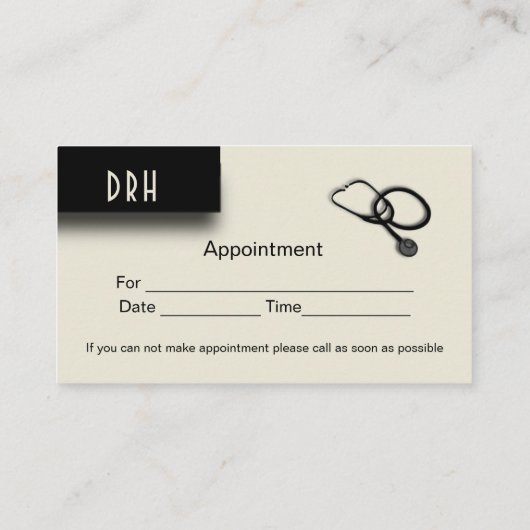 Ernennung des Arztes auf der Rückseite Visitenkarte (Rückseite)