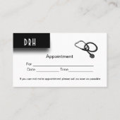 Ernennung des Arztes auf der Rückseite Visitenkarte (Rückseite)