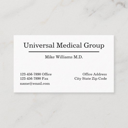 Ernennung des Arztes Visitenkarte (Vorderseite)