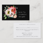 Ernennung des eleganten Floral Salon Scissors Logo Visitenkarte (Vorne/Hinten)