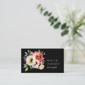 Ernennung des eleganten Floral Salon Scissors Logo Visitenkarte (Stehend Vorderseite)