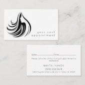 Ernennung des eleganten Salon Hair Stylist-Logos Visitenkarte (Vorne/Hinten)