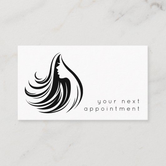 Ernennung des eleganten Salon Hair Stylist-Logos Visitenkarte (Vorderseite)