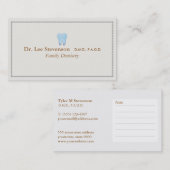 Ernennung des Zahnarztzahnlogos Terminkarte (Vorne/Hinten)