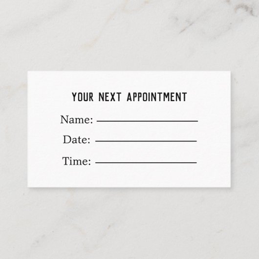 Ernennung einer beruflichen eleganten medizinische terminkarte (Rückseite)