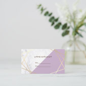 Ernennung eines modernen geometrischen Lavendelpla Visitenkarte (Stehend Vorderseite)