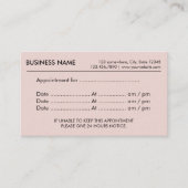 Ernennung Einfache Erinnerung Schlicht Blush Pink Terminkarte (Vorderseite)