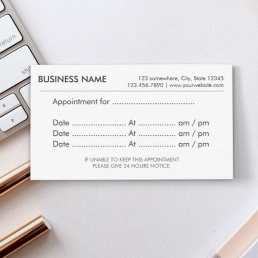 Ernennung Einfache Schlichte Erinnerung Terminkarte