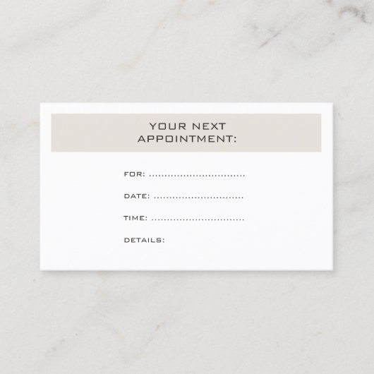 Ernennung Erinnerung Elegantes Design Modern Terminkarte (Vorderseite)