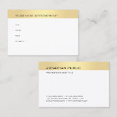 Ernennung Erinnerung Gold Look Moderne Vorlage Terminkarte (Vorne/Hinten)