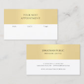 Ernennung Erinnerung Gold Weiße Vorlage Terminkarte (Vorne/Hinten)