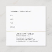 Ernennung Erinnerung Gold Weißes Design Terminkarte (Vorderseite)