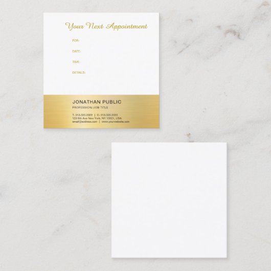 Ernennung Erinnerung Moderne Imitate Goldvorlage Terminkarte (Vorne/Hinten)