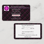 Ernennung | LILA KARIERT | Visitenkarte (Vorne/Hinten)