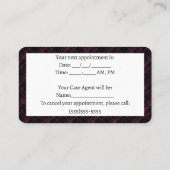 Ernennung | LILA KARIERT | Visitenkarte (Rückseite)