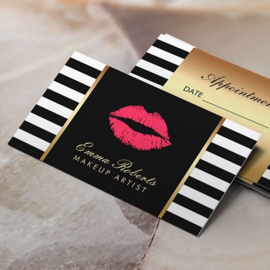 Ernennung Makeup Artist Rote Lippen Terminkarte