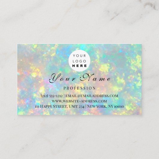 Ernennung Makeup Hair Logo Nails QR Code Opal Terminkarte (Rückseite)