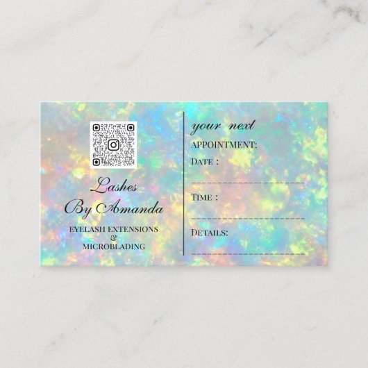 Ernennung Makeup Hair Logo Nails QR Code Opal Terminkarte (Vorderseite)