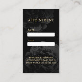 Ernennung | Moderner Streifen Schwarzer Blumensalo Terminkarte (Rückseite)