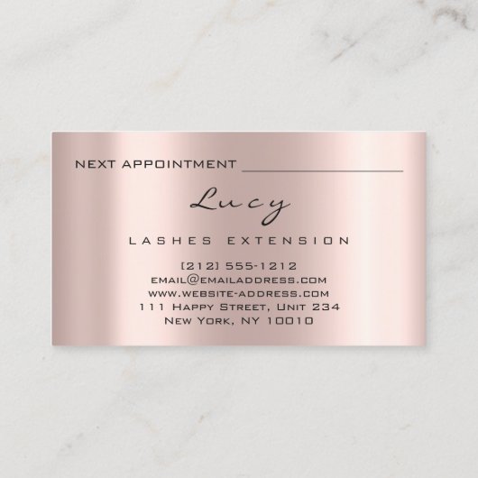 Ernennung Pinselstrich Unterwasser Lippen Glitzer  Terminkarte (Rückseite)