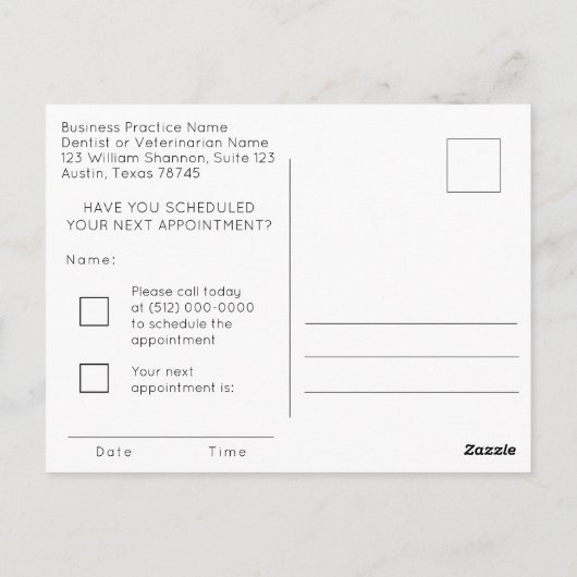 Ernennung Postkarte (Rückseite)