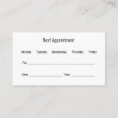 Ernennung Visitenkarten Visitenkarte (Rückseite)