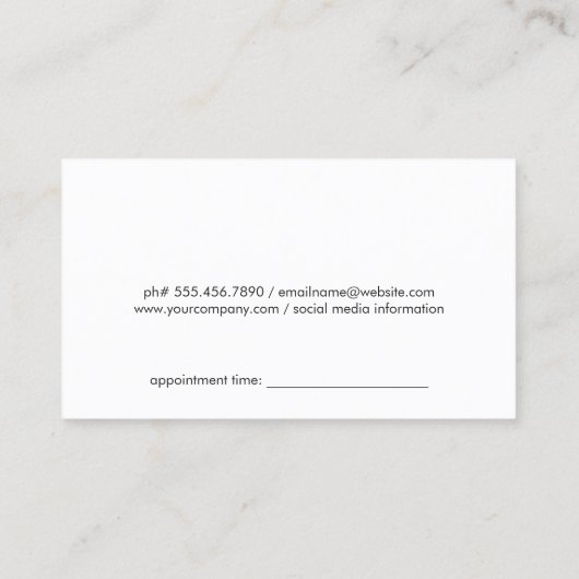 Ernennung von Barber Pole Terminkarte (Rückseite)