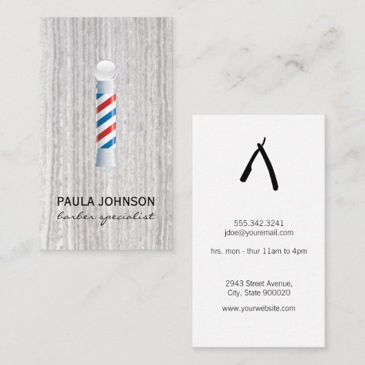 Ernennung von Barber Pole Visitenkarte (Vorne/Hinten)