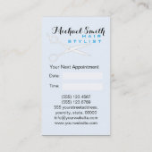 Ernennung von Friseur-Stylist Alice Blue Solid Terminkarte (Rückseite)