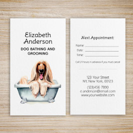 Ernennung von Hund Groomer zum afghanischen Hund Visitenkarte