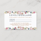 Ernennung von Hunden Visitenkarte (Rückseite)