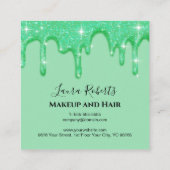 Ernennung von Mädchen für grünen Glitzer Terminkarte (Rückseite)