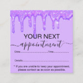 Ernennung von Mädchen zum Lila Glitzer Terminkarte (Vorderseite)