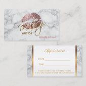 Ernennung von Makeup Artist Dusty Rose Terminkarte (Vorne/Hinten)