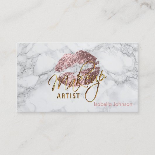 Ernennung von Makeup Artist Dusty Rose Terminkarte (Vorderseite)