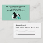 Ernennung von Tierkliniken Terminkarte (Vorne/Hinten)