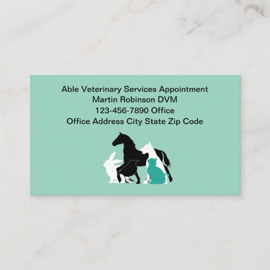 Ernennung von Tierkliniken Terminkarte (Vorderseite)