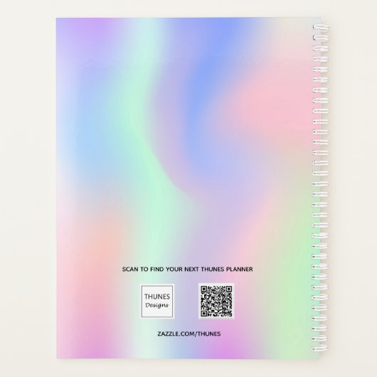 Ernennungen für lila Foto in Holografisch rosa Planer (Rückseite)