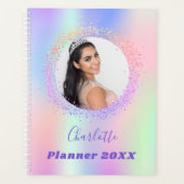 Ernennungen für lila Foto in Holografisch rosa Planer (Vorderseite)