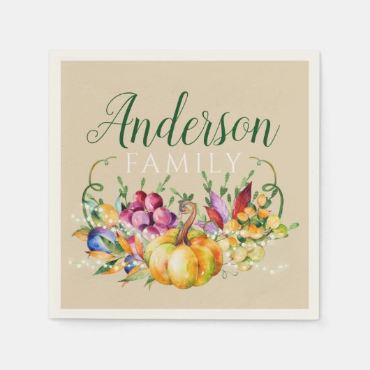 Ernest Bouquet Familienname Fall Serviette (Vorderseite)