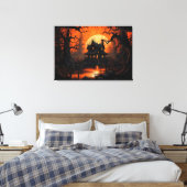 Ernest Moon Spuk House auf Pumpkin Creek Leinwanddruck (Insitu (Schlafzimmer))