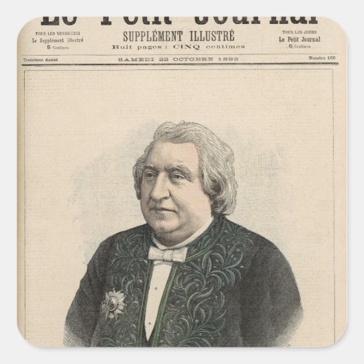 Ernest Renan Quadratischer Aufkleber (Vorderseite)