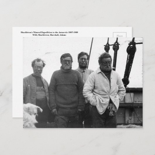 Ernest Shackleton und Crew Nimrod Antarktis Postkarte (Vorne/Hinten)