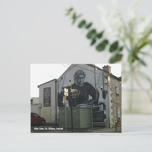 Ernest Shackleton Wandgemälde, Athy Stadt, Irland. Postkarte (Stehend Vorderseite)