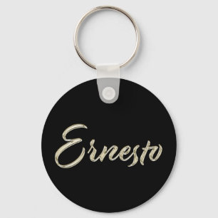 Ernesto Button Name weiß Schlüsselanhänger