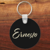 Ernesto Button Name weiß Schlüsselanhänger (Vorderseite)