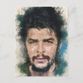 Ernesto CHE Guevara Abstraktes Aquarellbild Postkarte