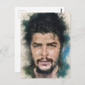Ernesto CHE Guevara Abstraktes Aquarellbild Postkarte (Vorne/Hinten)