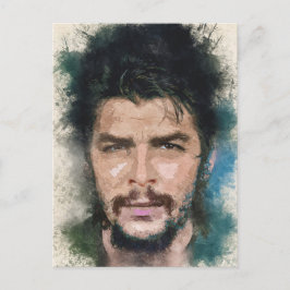 Ernesto CHE Guevara Abstraktes Aquarellbild Postkarte